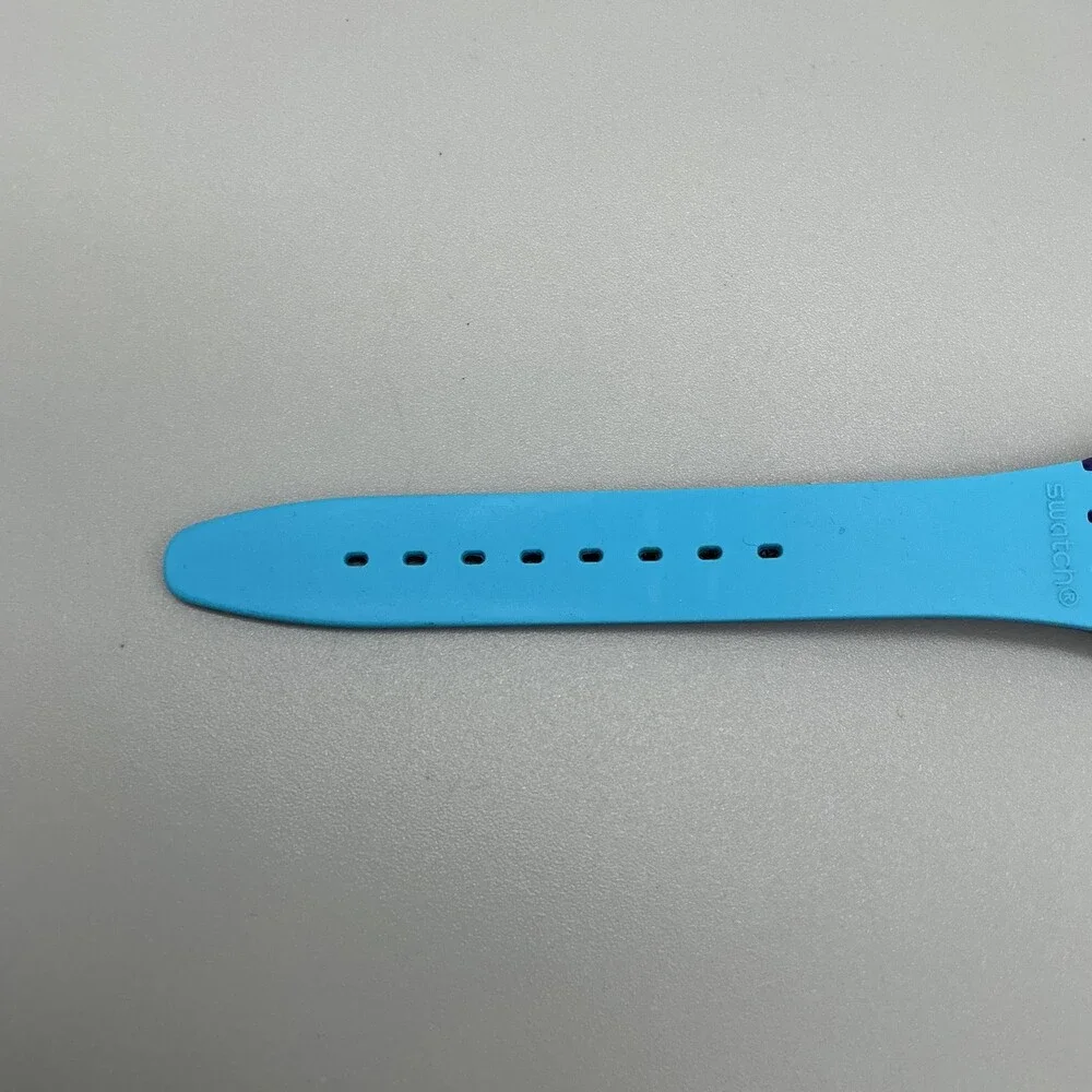 Swatch Mixed Up GV128 Mens Watch 34mm Blue Purple Swiss Made New Battery